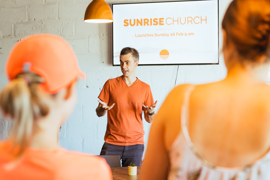 Church community gathered together